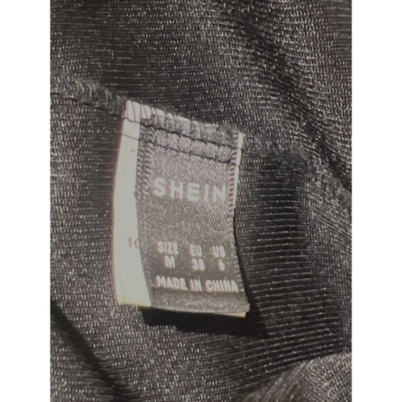 Shein Black Varsity Jacket With Heart Patch Size M Polyester For Women - Picture 4 of 5